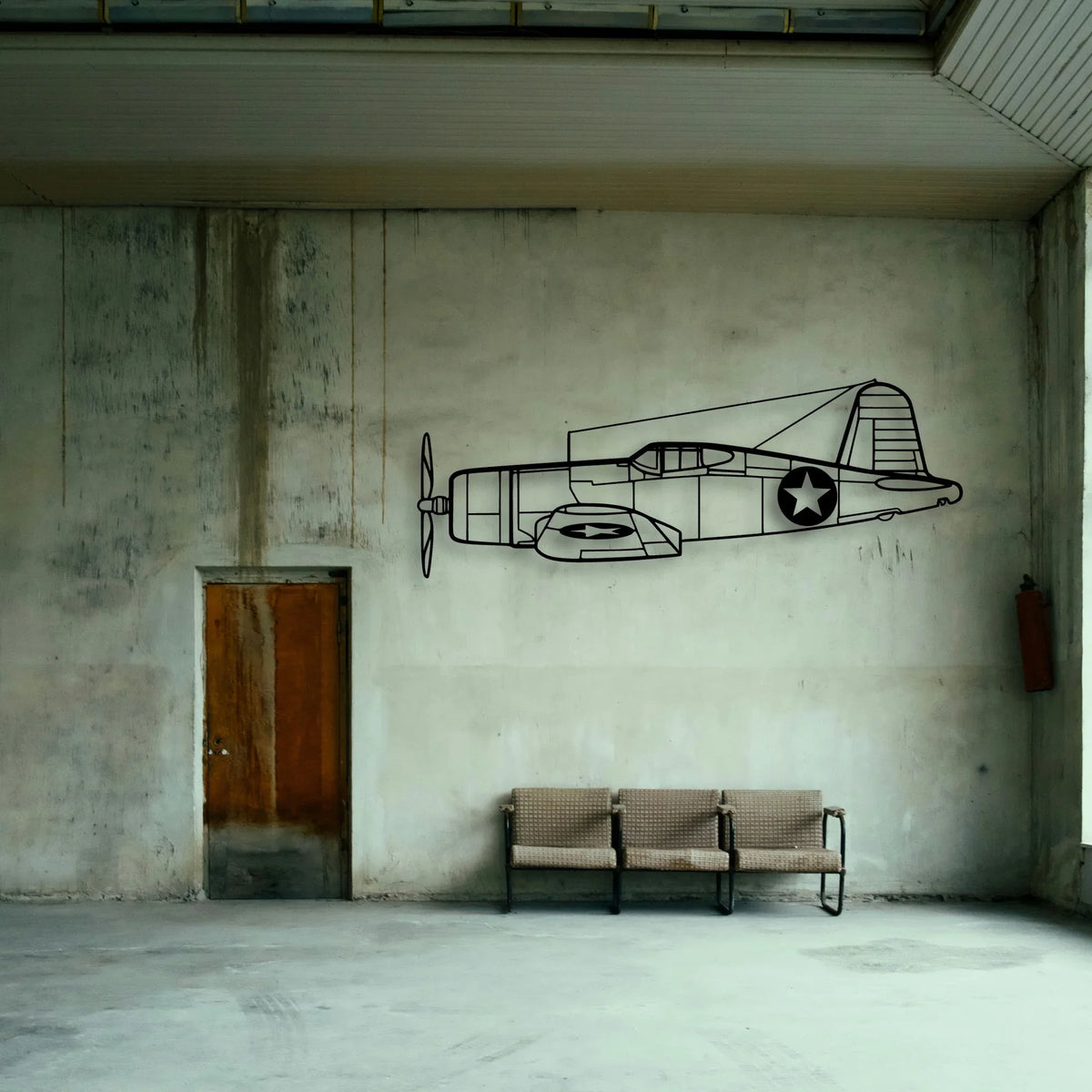 F4U Corsair Classic Aircraft Silhouette Metal Wall Art - Tinvibe