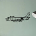 F86 Sabre Classic Aircraft Silhouette Metal Wall Art - Tinvibe