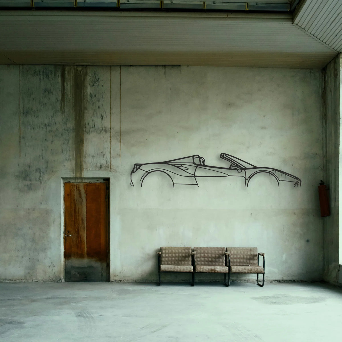 Ferrari 488 Spider Classic Silhouette Metal Wall Art - Tinvibe