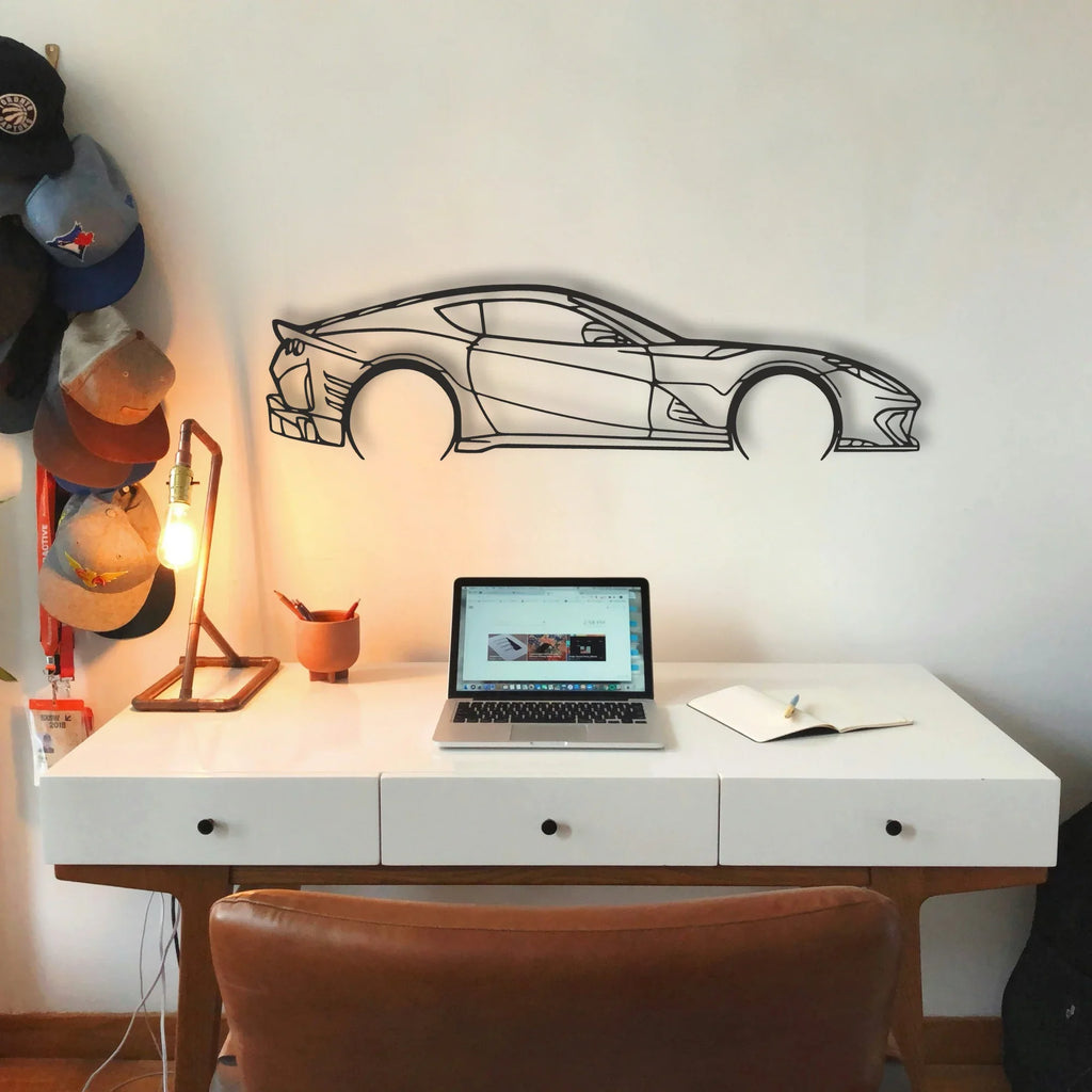 Ferrari 812 F12 Classic Silhouette Metal Wall Art - Tinvibe