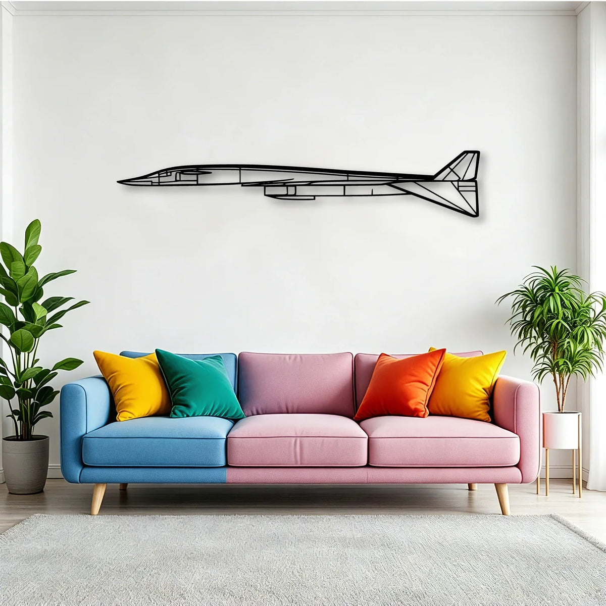 Fighter Jet Classic Aircraft Silhouette Metal Wall Art - Tinvibe