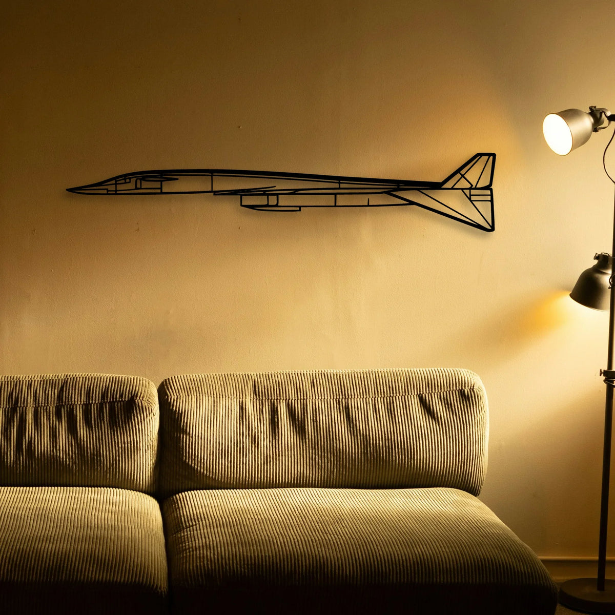 Fighter Jet Classic Aircraft Silhouette Metal Wall Art - Tinvibe