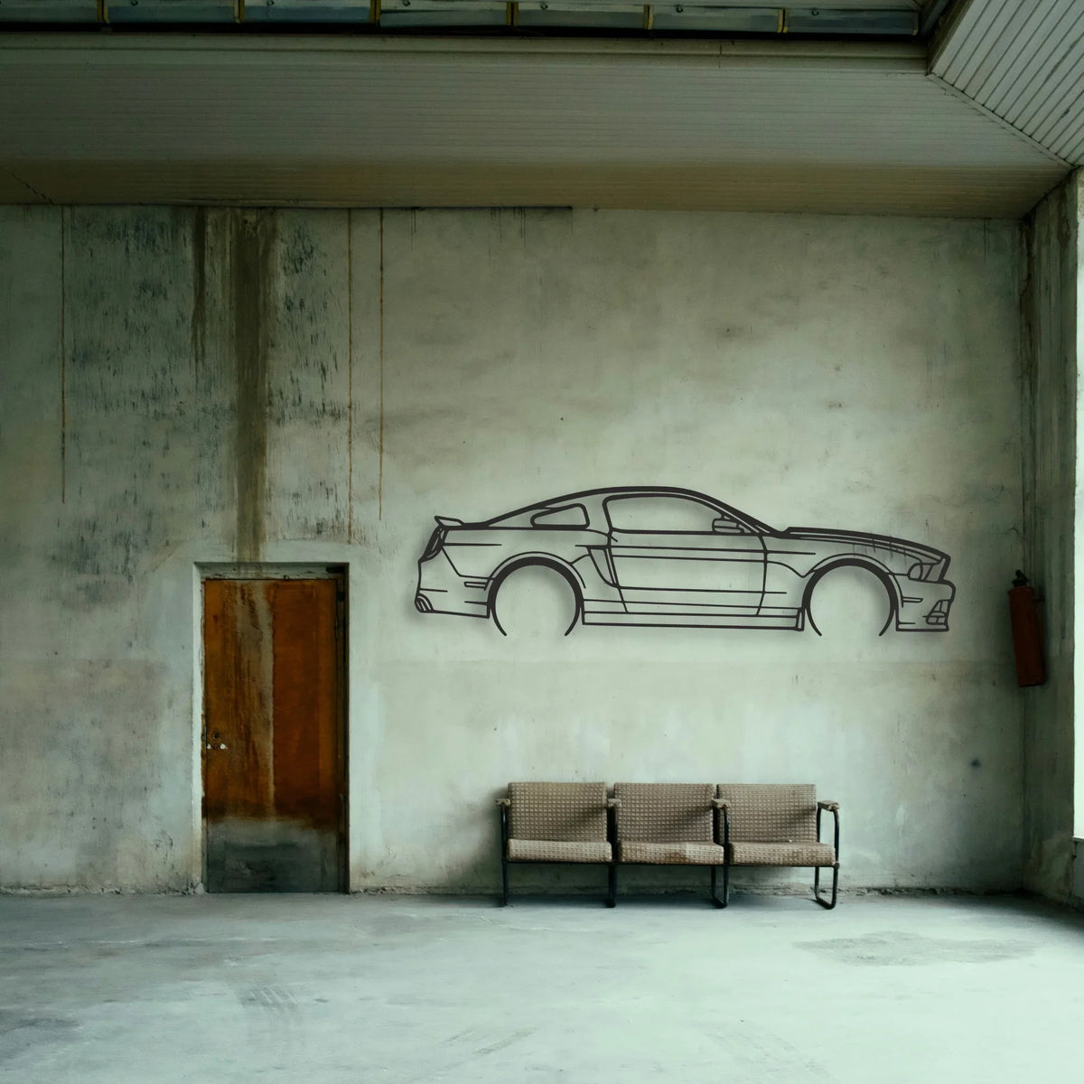 Ford Mustang GT 2013 Classic Silhouette Metal Wall Art - Tinvibe
