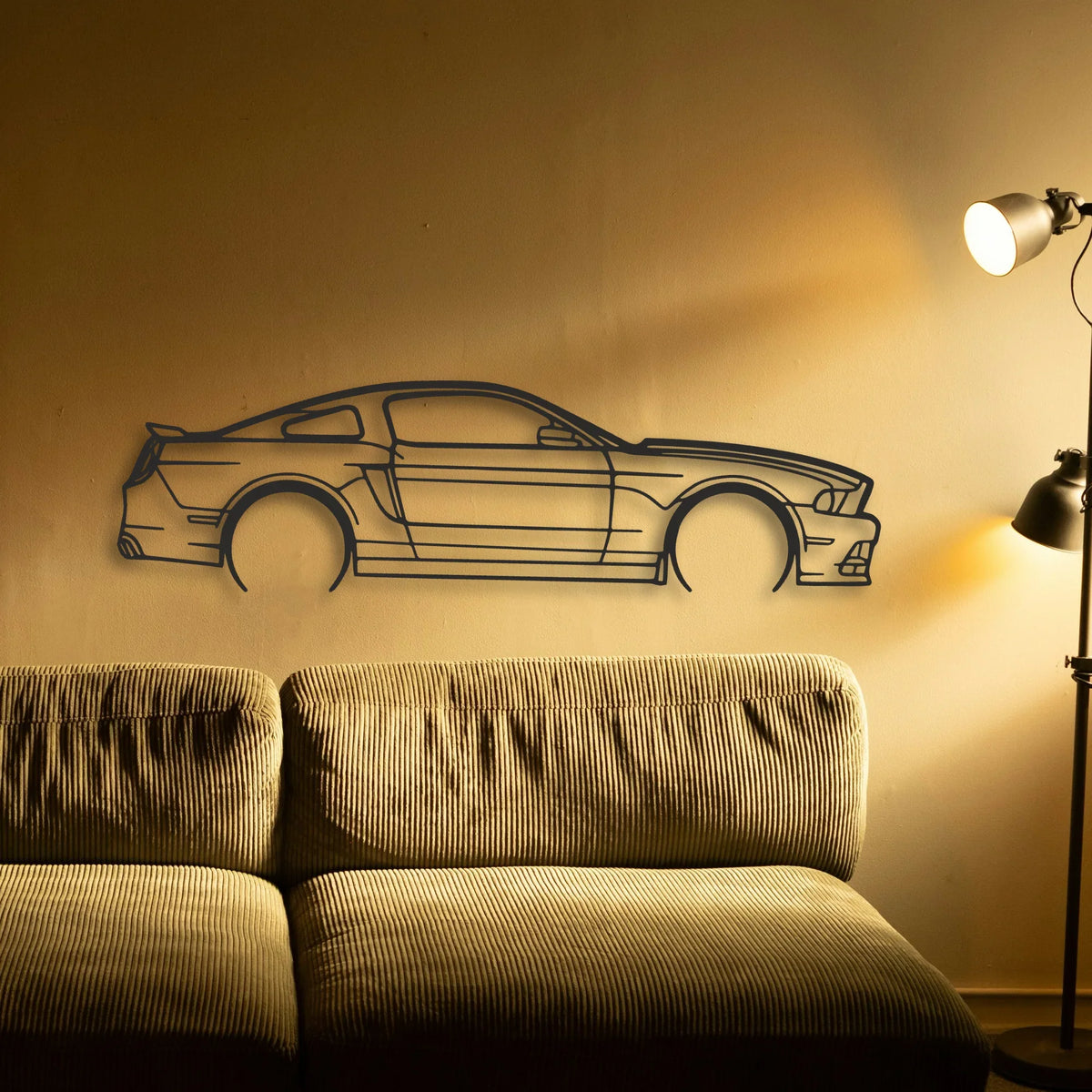 Ford Mustang GT 2013 Classic Silhouette Metal Wall Art - Tinvibe