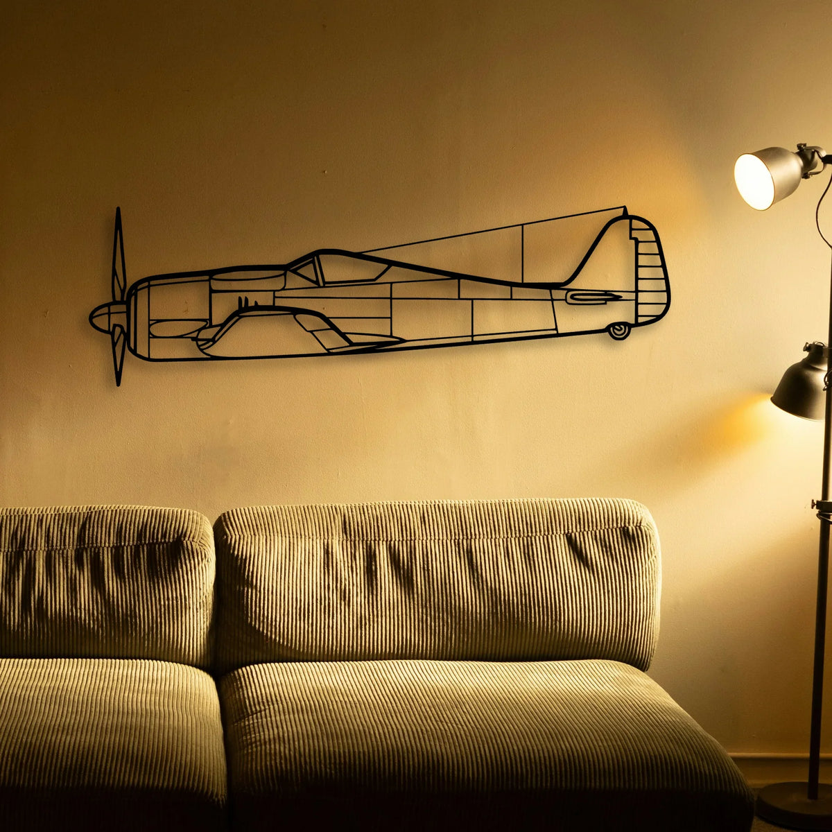 FW190A Classic Aircraft Silhouette Metal Wall Art - Tinvibe