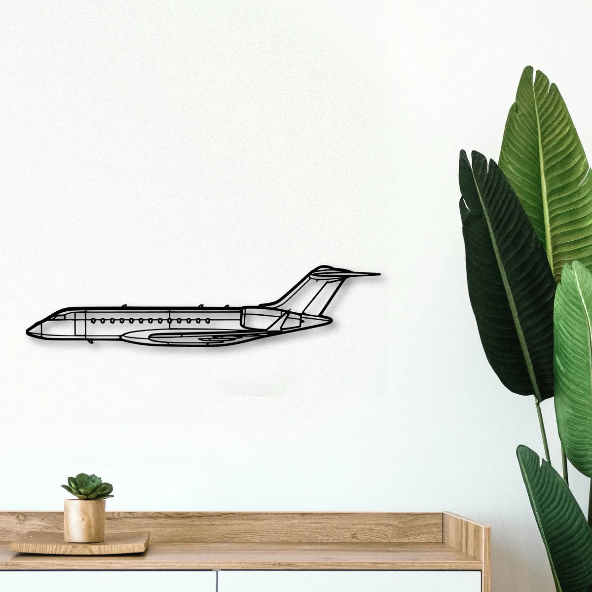 Global 6000 2018 Classic Aircraft Silhouette Metal Wall Art - Tinvibe