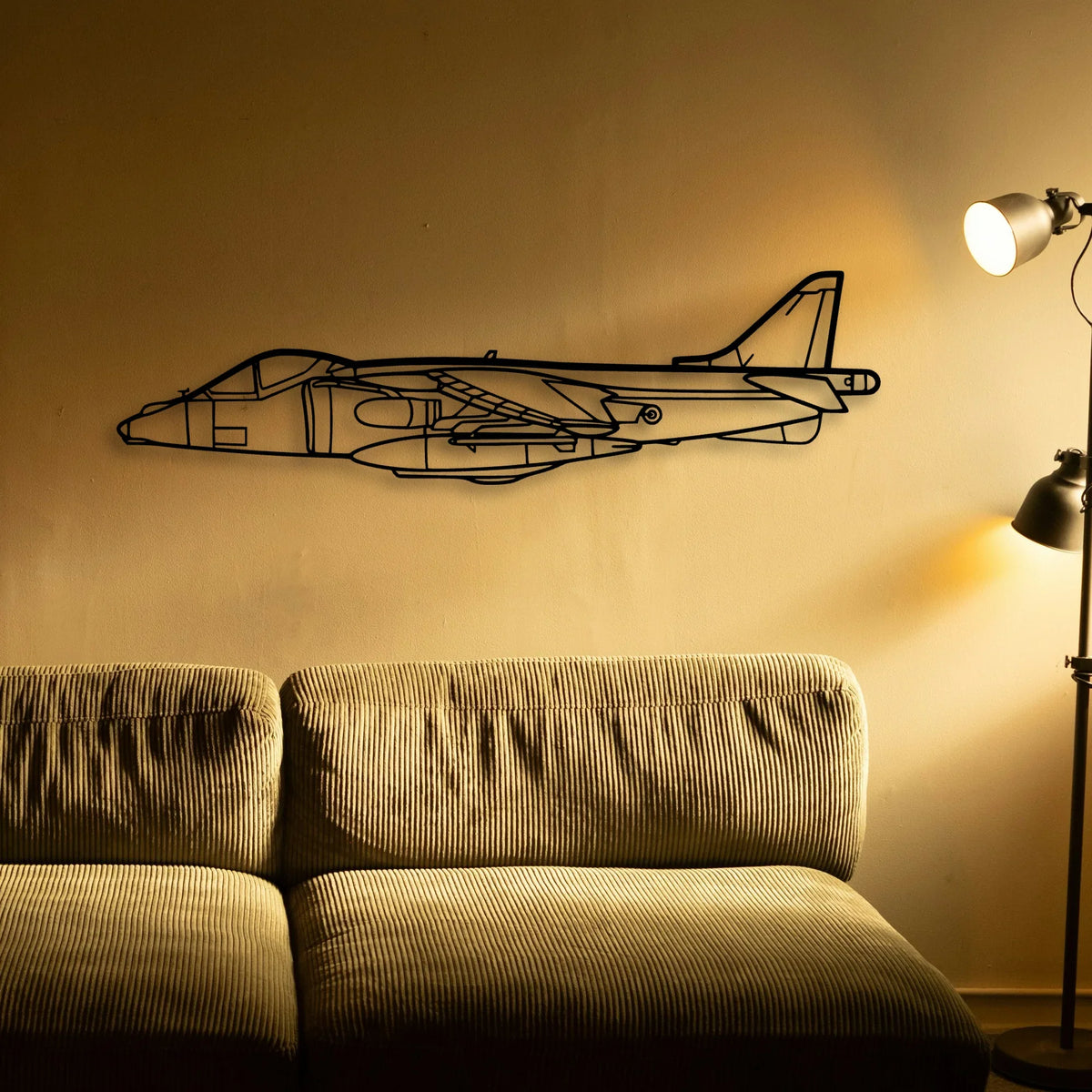 Harrier GR7 2 Classic Aircraft Silhouette Metal Wall Art - Tinvibe