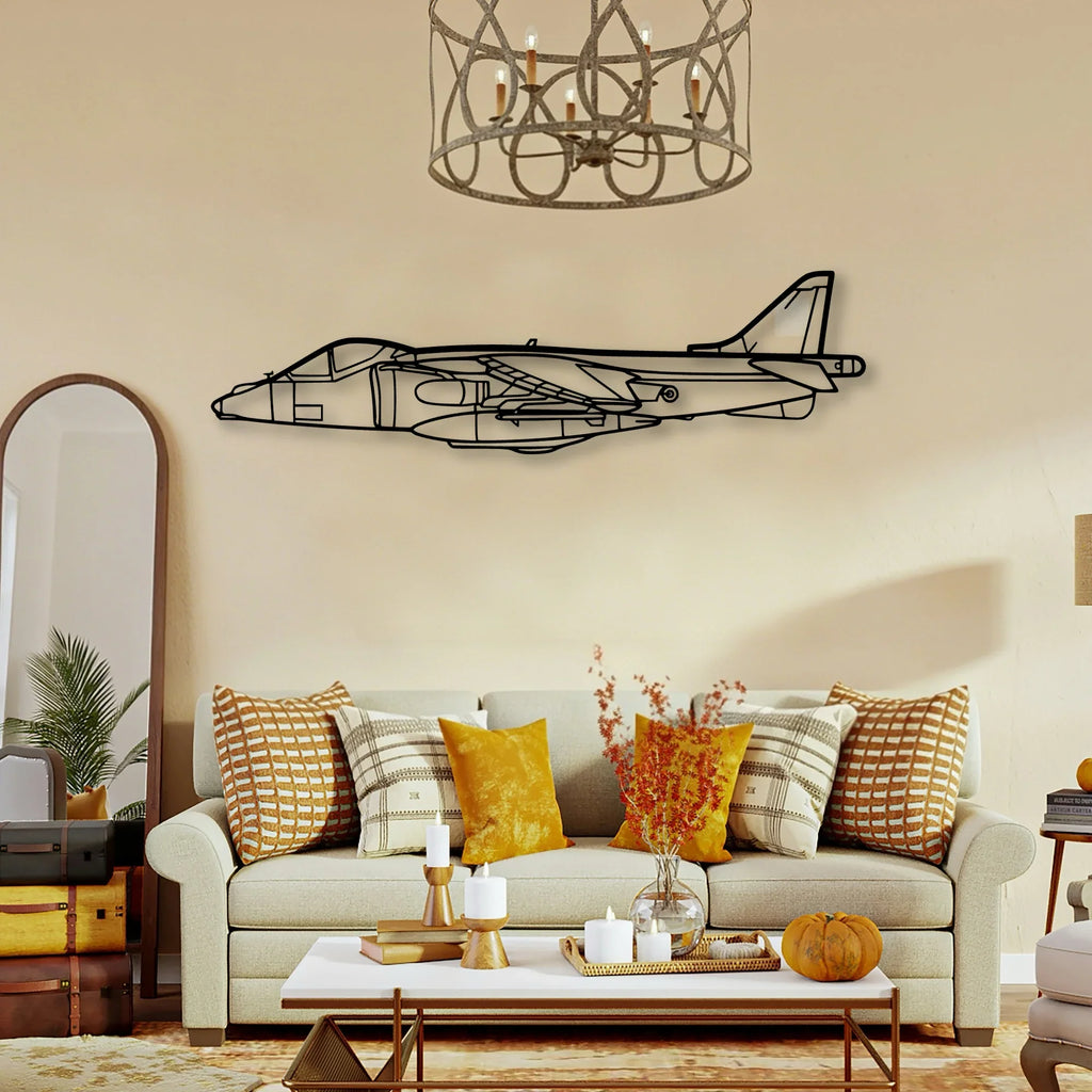 Harrier GR7 2 Classic Aircraft Silhouette Metal Wall Art - Tinvibe