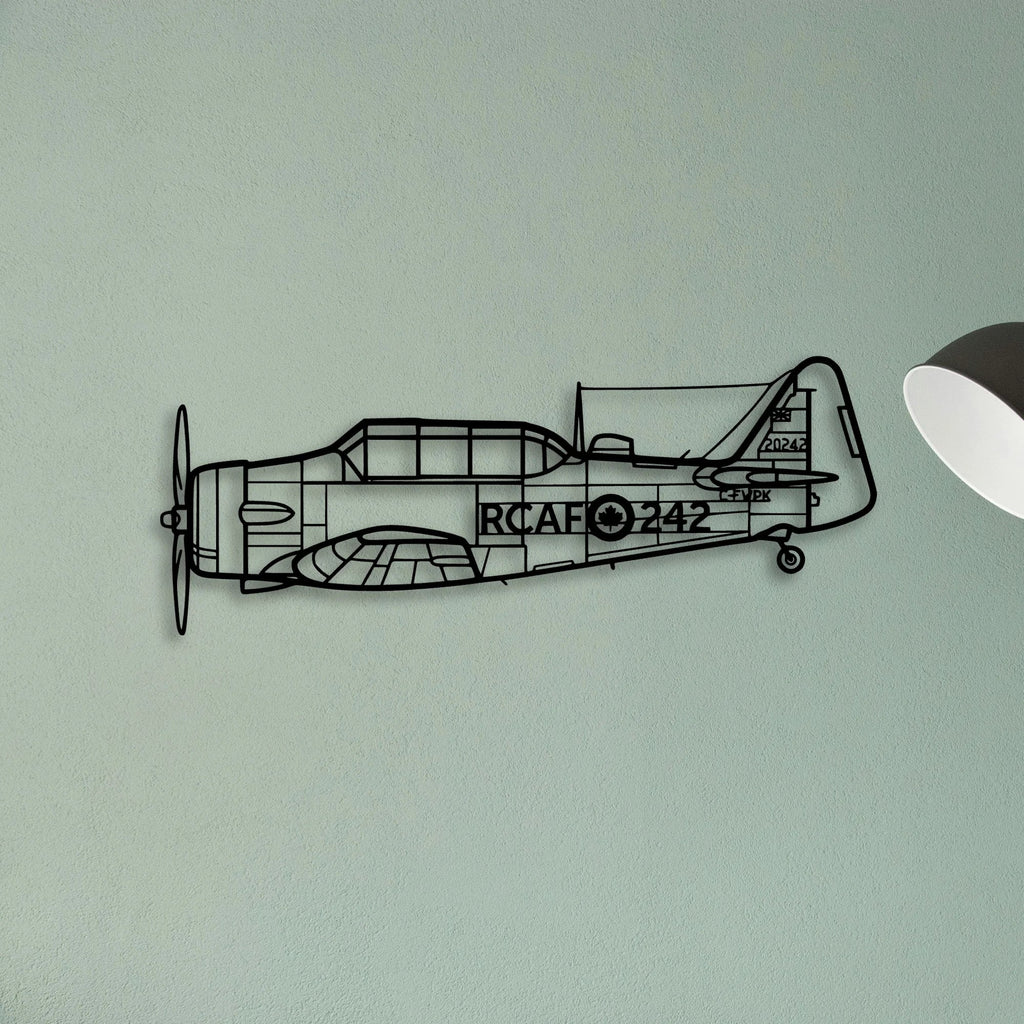 Harvard 3 Classic Aircraft Silhouette Metal Wall Art - Tinvibe