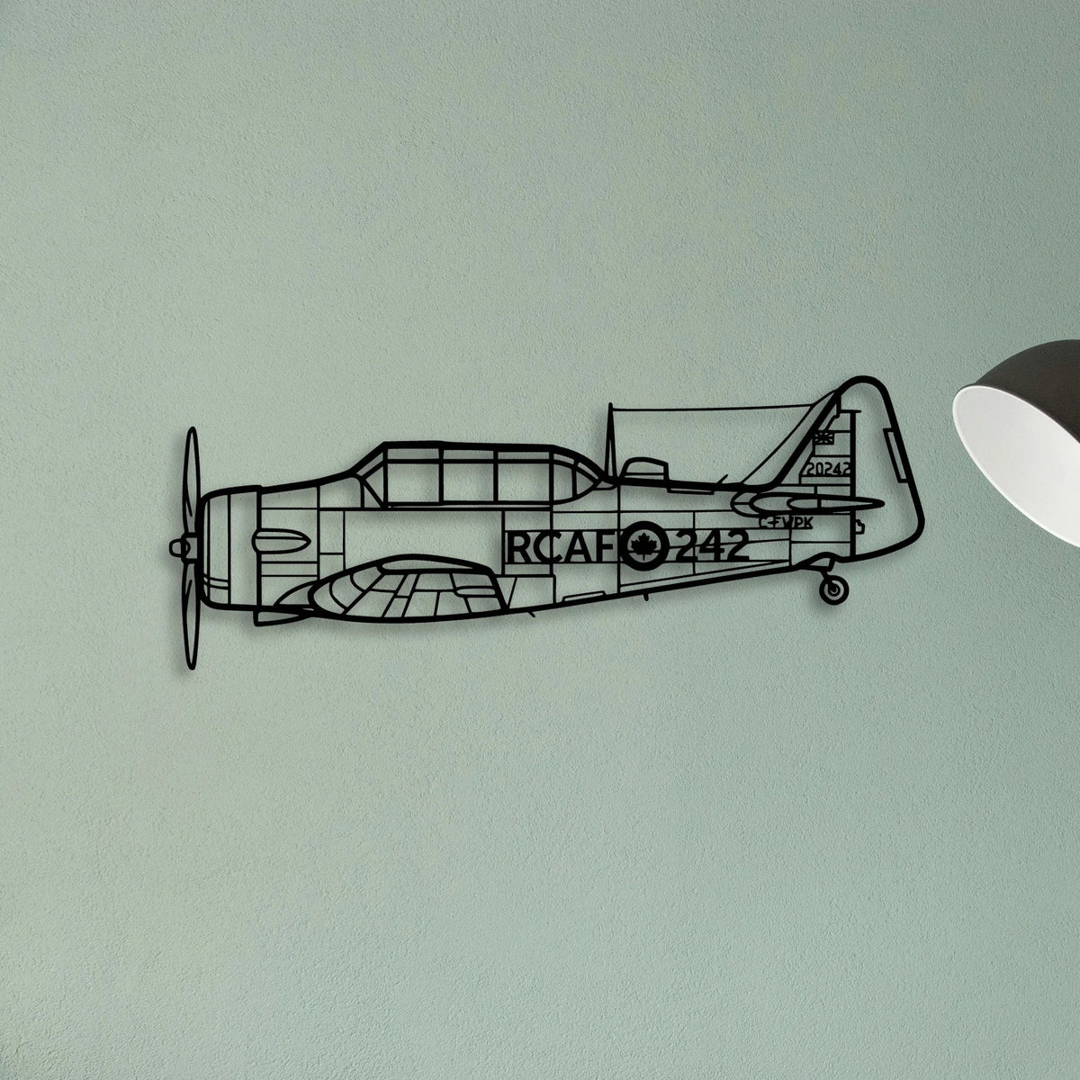 Harvard 3 Classic Aircraft Silhouette Metal Wall Art - Tinvibe