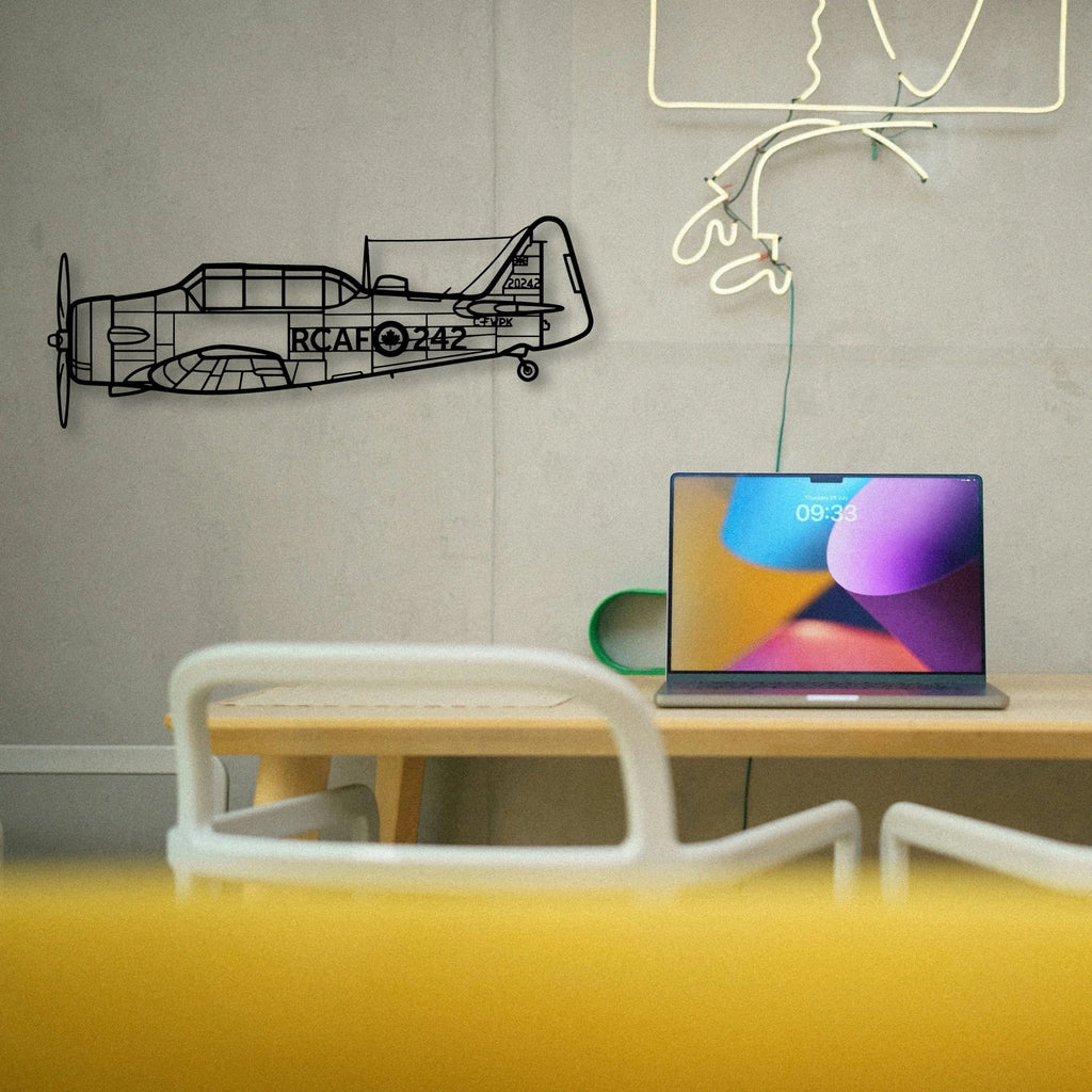 Harvard 3 Classic Aircraft Silhouette Metal Wall Art - Tinvibe