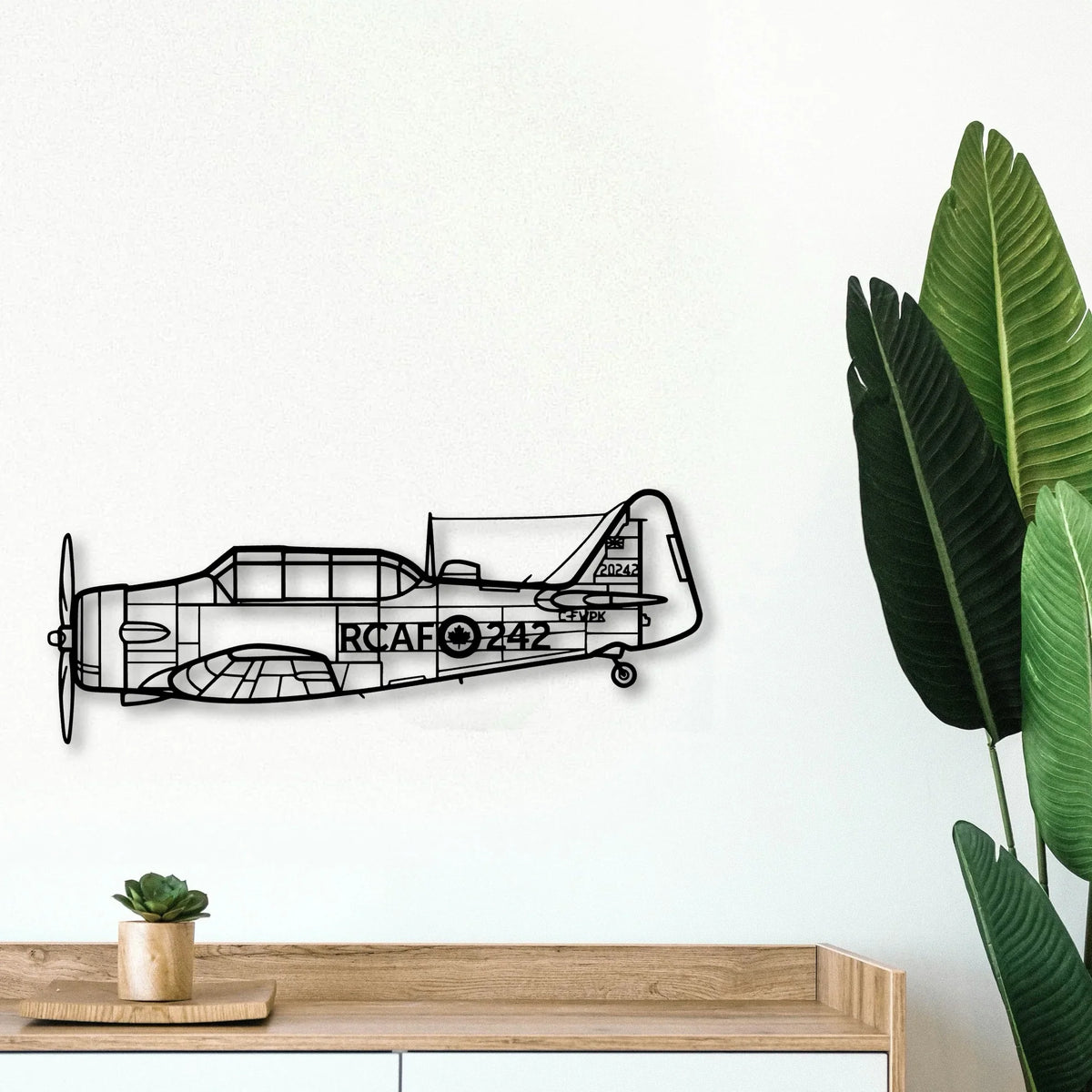 Harvard 3 Classic Aircraft Silhouette Metal Wall Art - Tinvibe