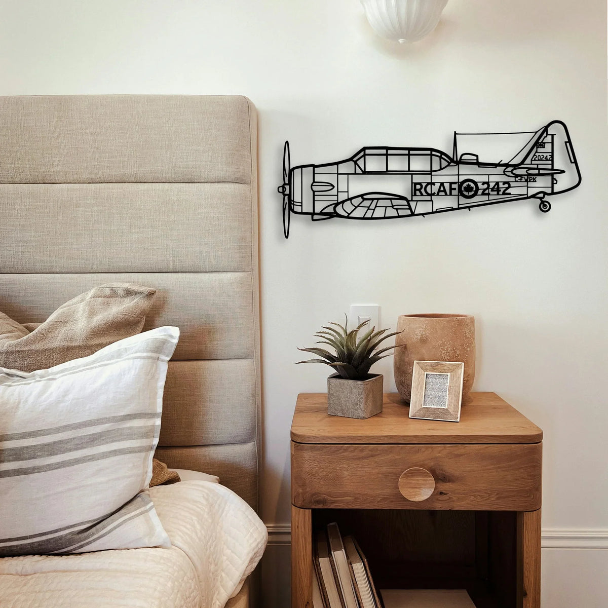 Harvard 3 Classic Aircraft Silhouette Metal Wall Art - Tinvibe