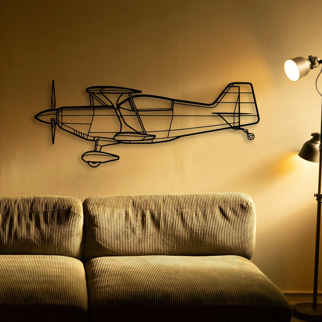 Husky A 1C Classic Aircraft Silhouette Metal Wall Art - Tinvibe