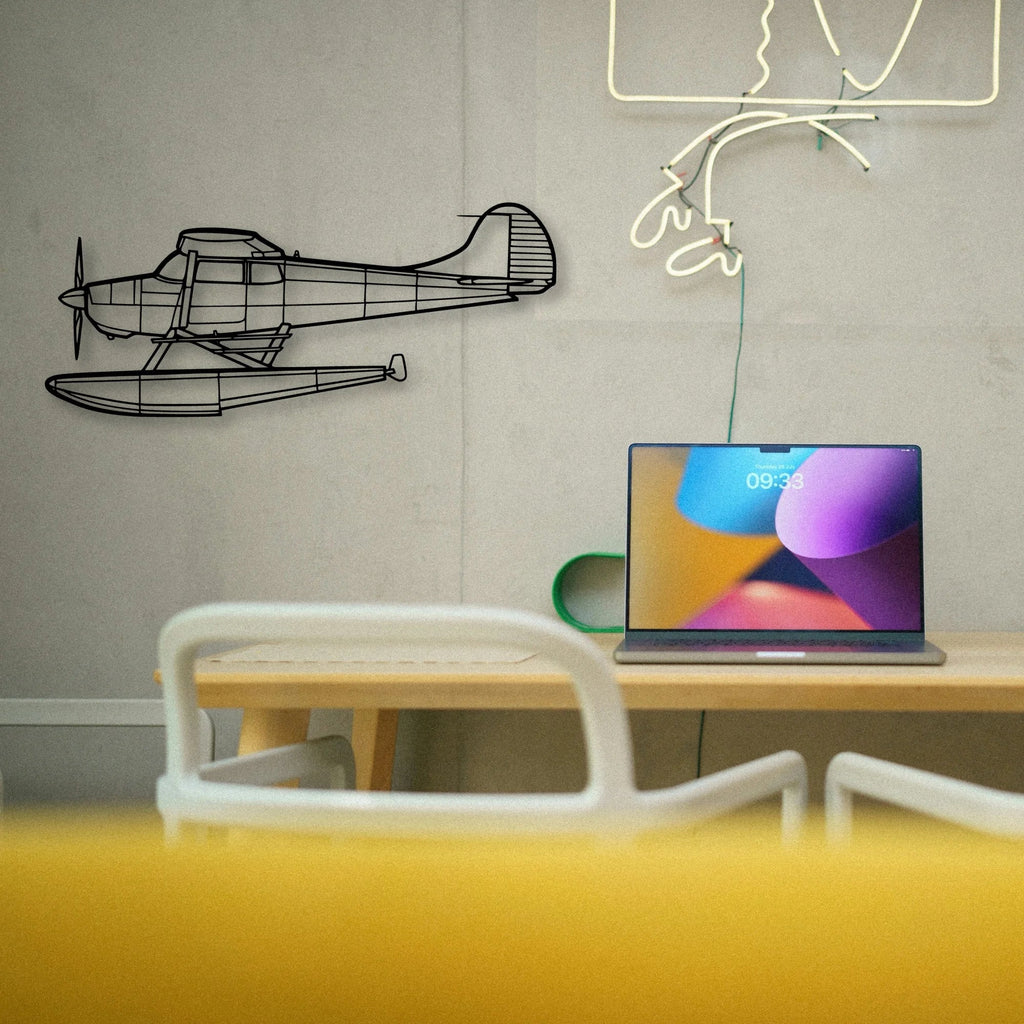 J 3 Cub Classic Aircraft Silhouette Metal Wall Art - Tinvibe