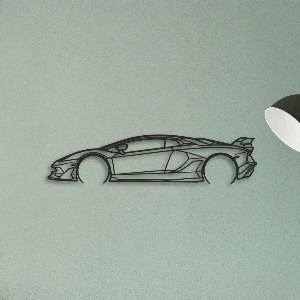 Lamborghini Aventador Classic Silhouette Metal Wall Art - Tinvibe
