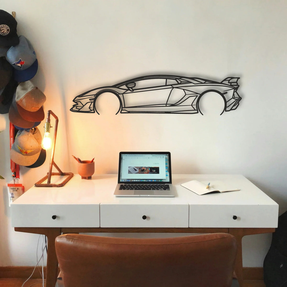 Lamborghini Aventador Classic Silhouette Metal Wall Art - Tinvibe