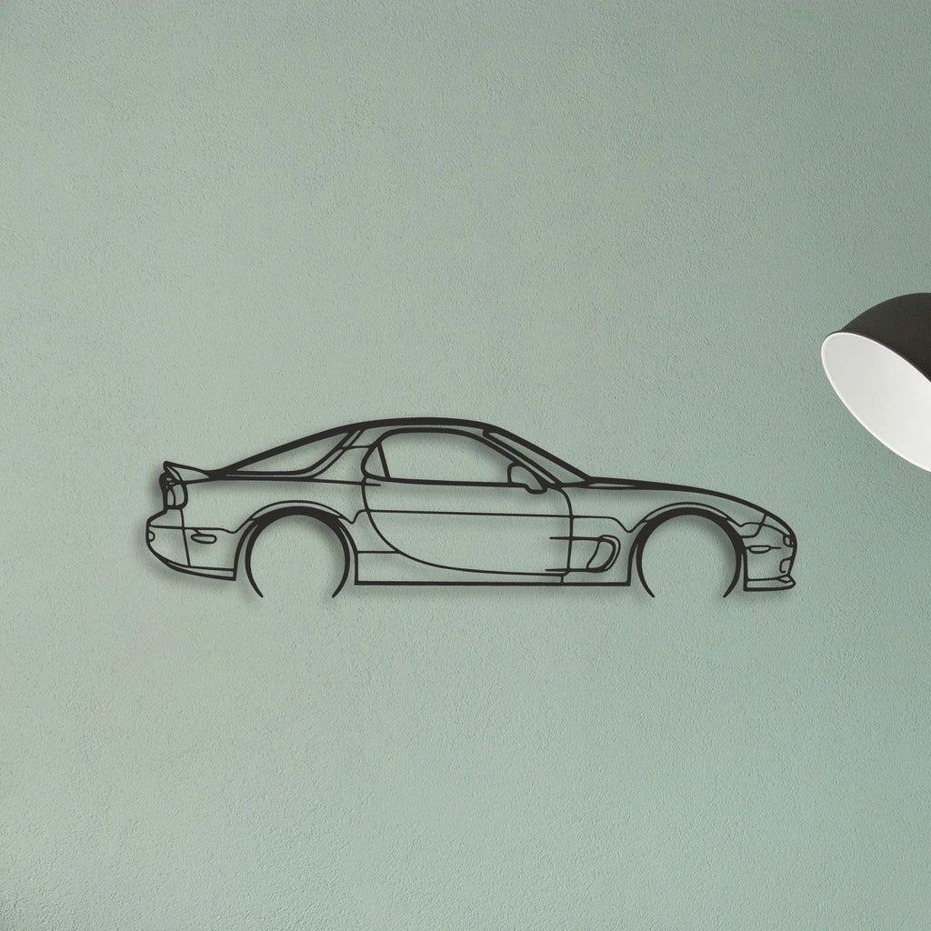 Mazda RX7 Classic Silhouette Metal Wall Art - Tinvibe