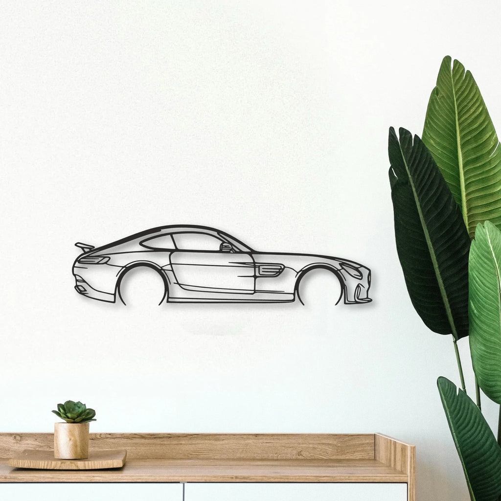 Mercedes AMG GTS Classic Silhouette Metal Wall Art - Tinvibe