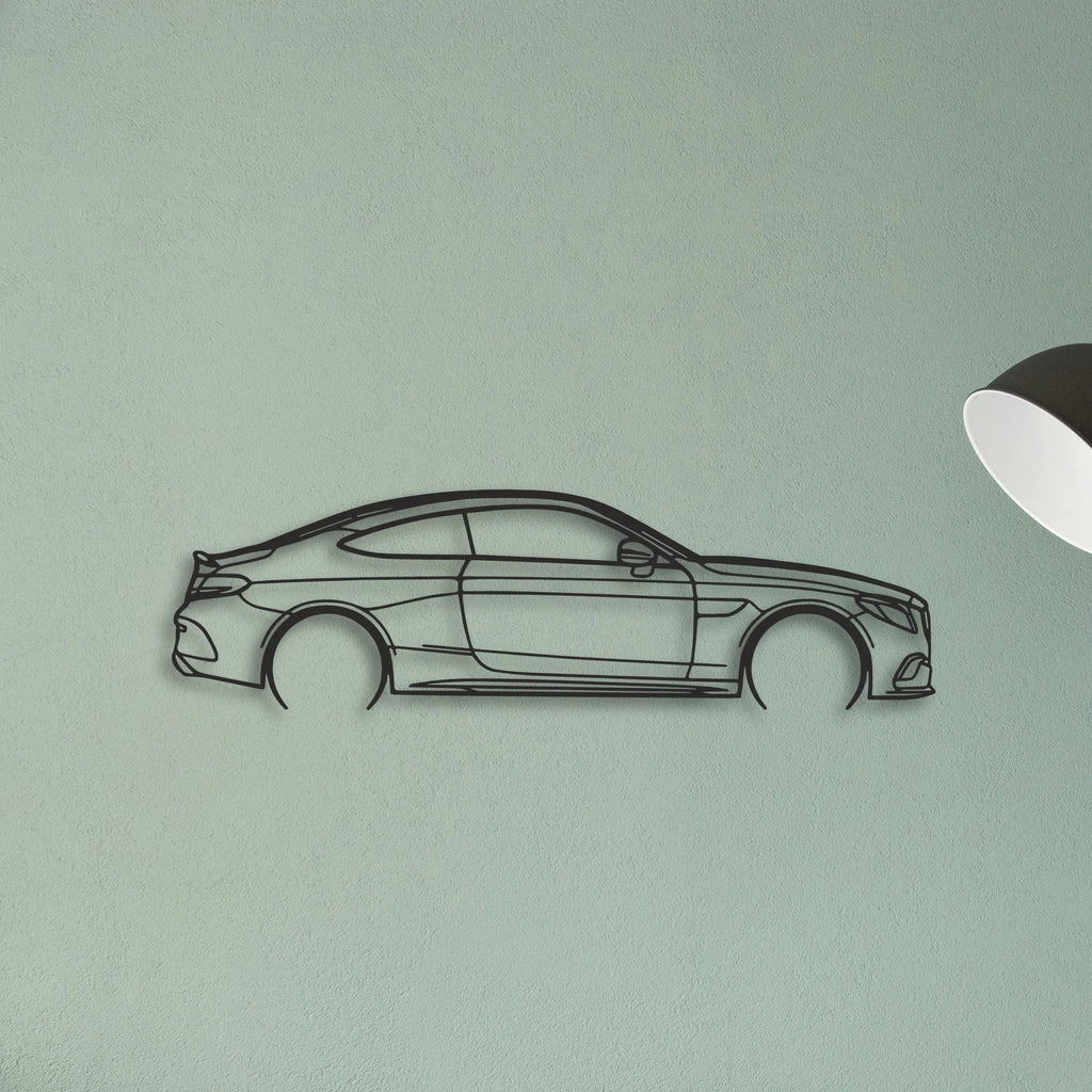 Mercedes C300 Coupe Classic Silhouette Metal Wall Art - Tinvibe