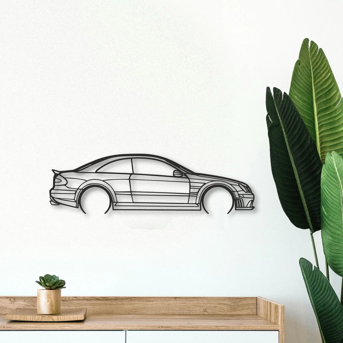 Mercedes CLK63 Classic Silhouette Metal Wall Art - Tinvibe