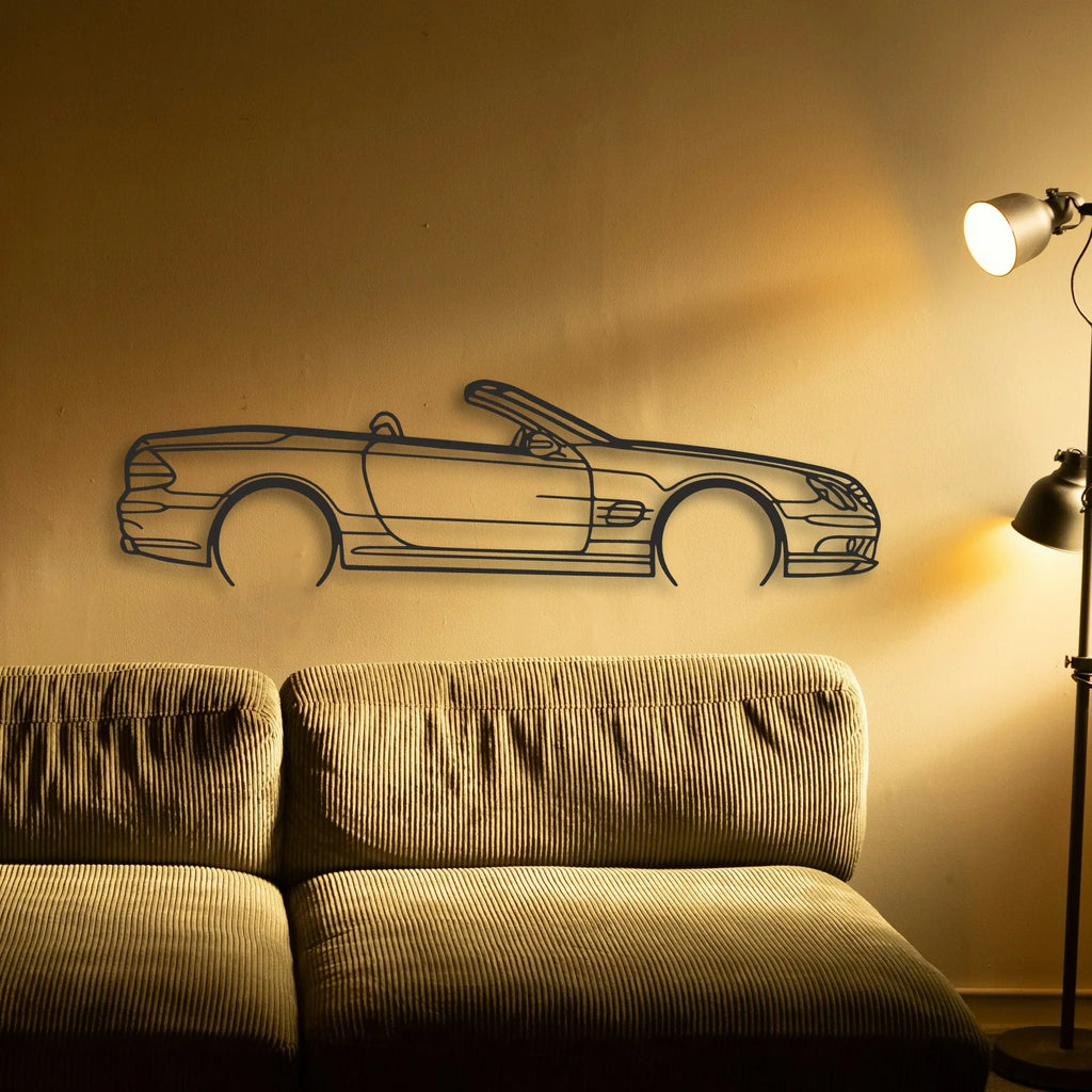 Mercedes SL55 R230 Classic Silhouette Metal Wall Art - Tinvibe