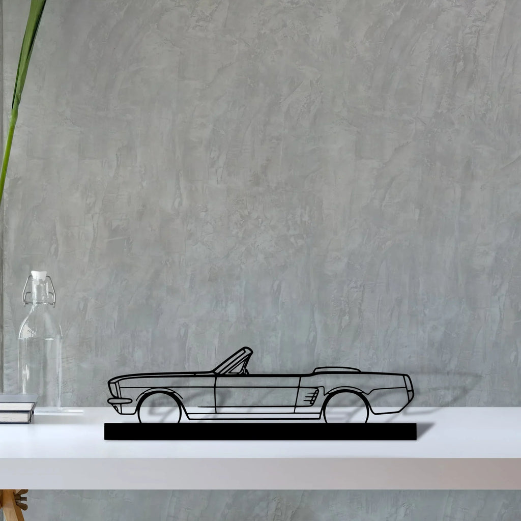 mustang-1966-convertible Silhouette Metal Art Stand - Tinvibe