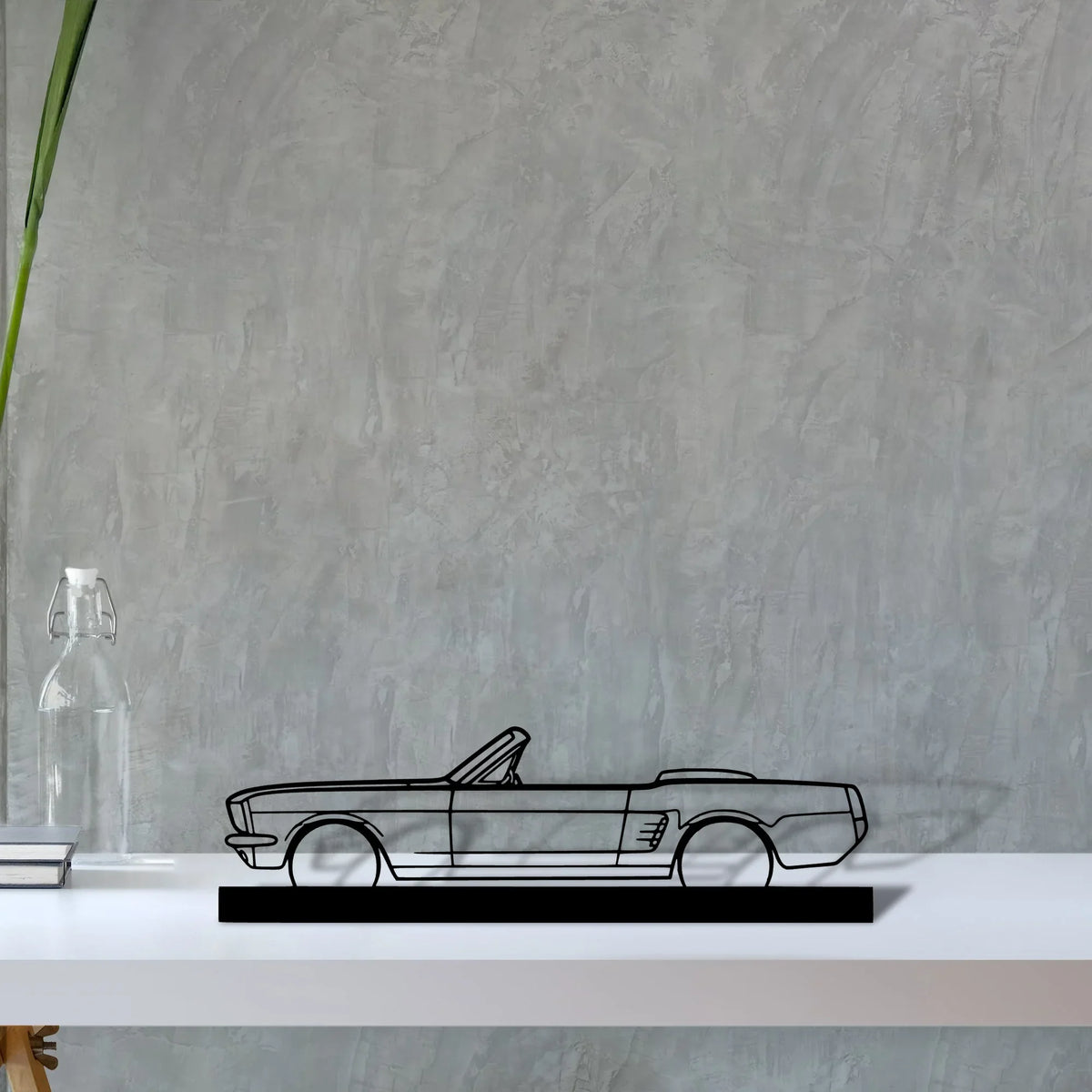 mustang-1966-convertible Silhouette Metal Art Stand - Tinvibe