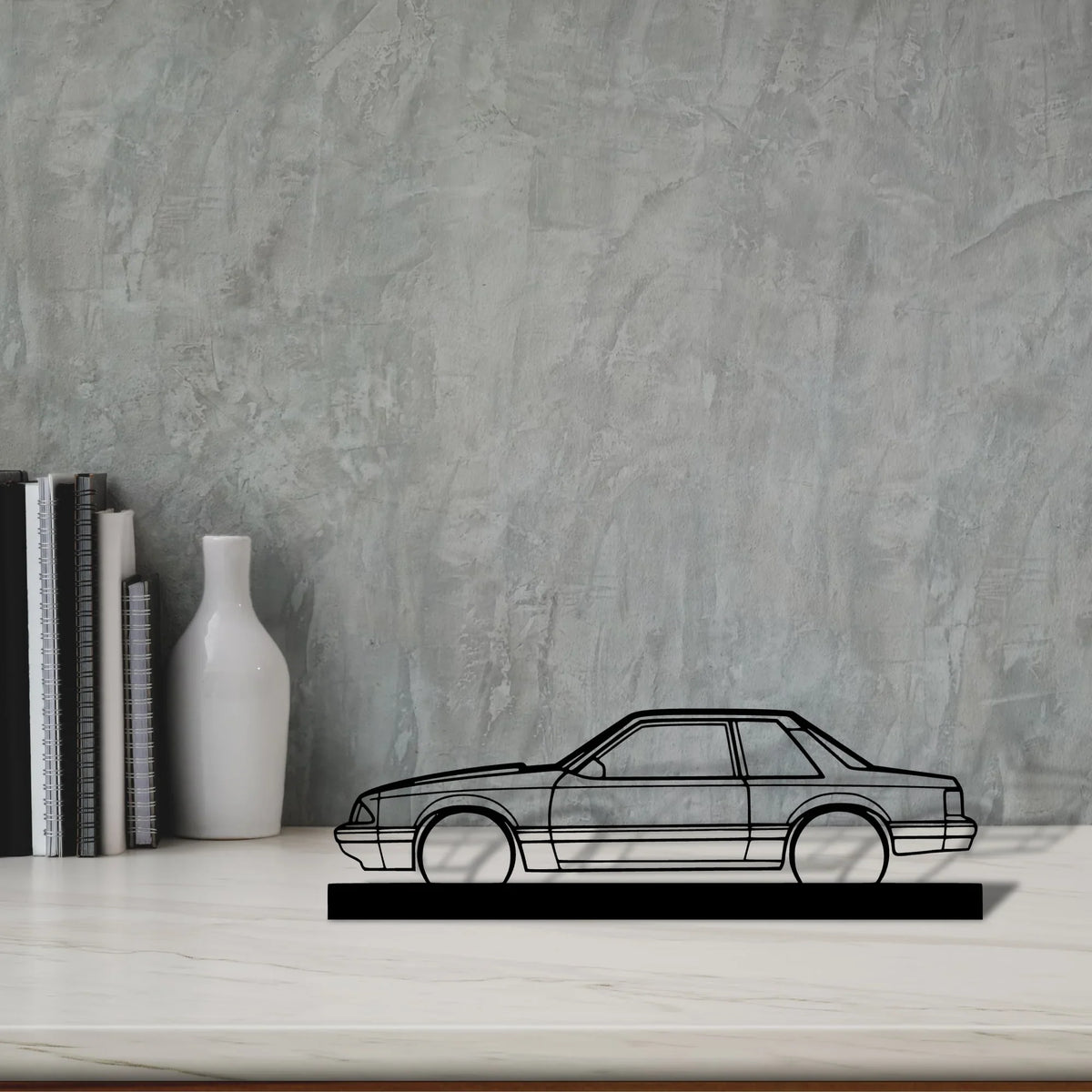 mustang-1993-notch-back Silhouette Metal Art Stand - Tinvibe