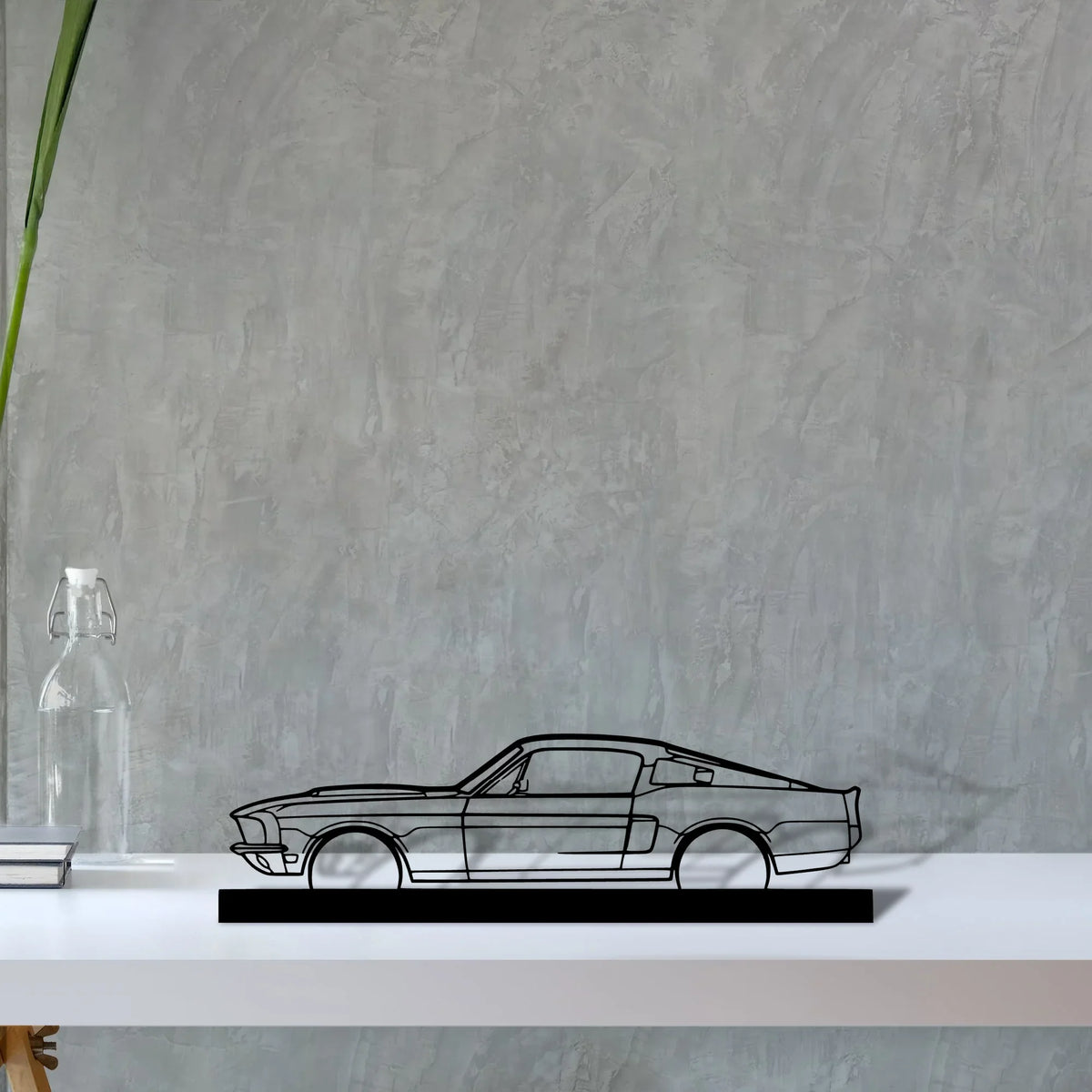 mustang-gt-1967 Silhouette Metal Art Stand - Tinvibe