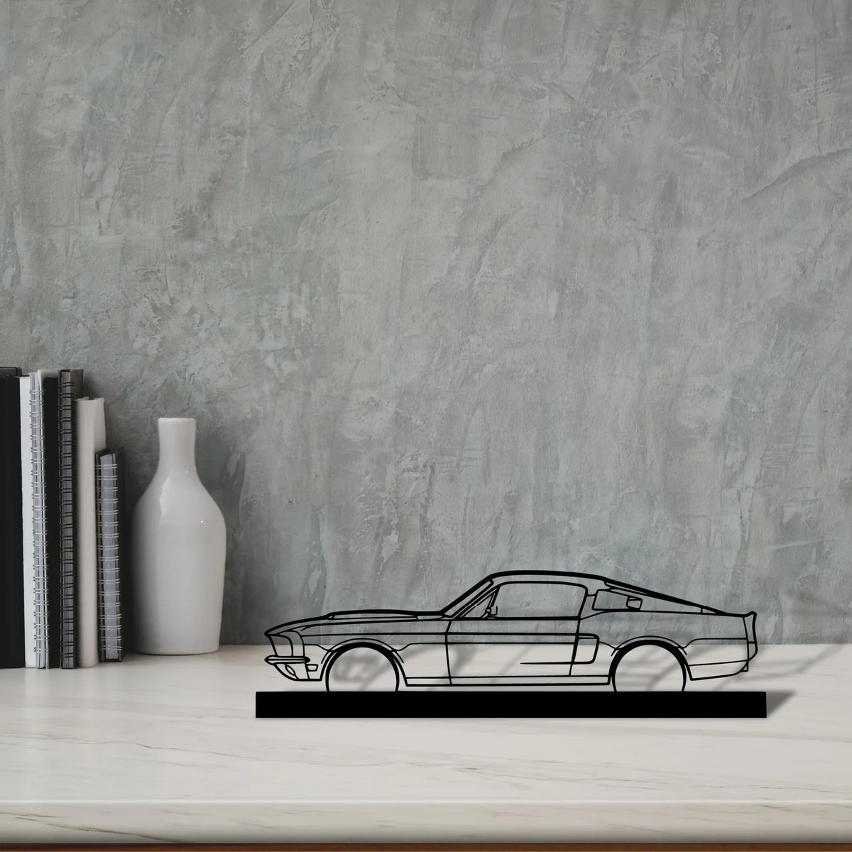 mustang-gt-1967 Silhouette Metal Art Stand - Tinvibe