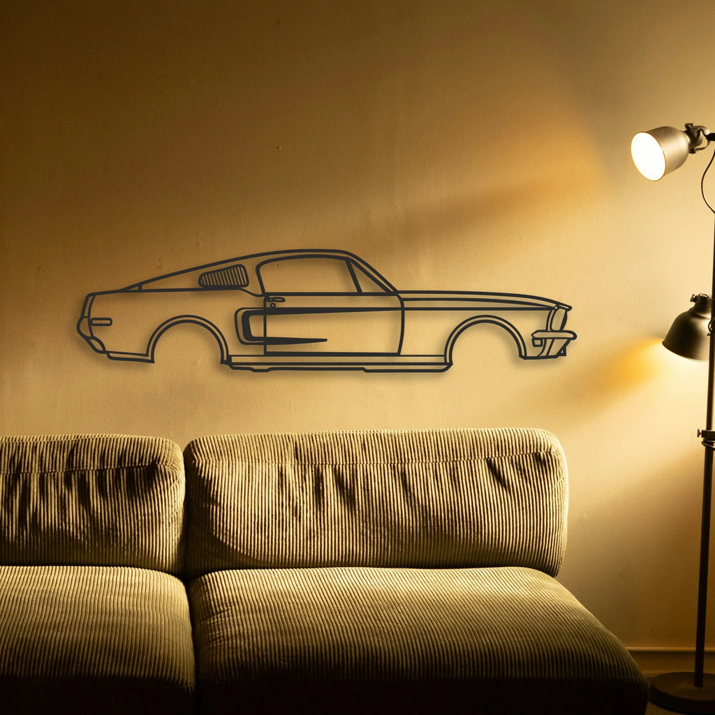 Mustang Classic Silhouette Metal Wall Art - Tinvibe