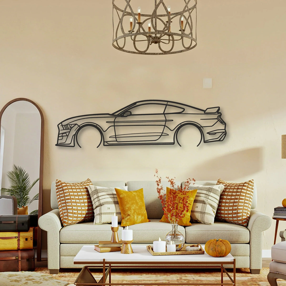 Mustang Shelby GT500 Classic Silhouette Metal Wall Art - Tinvibe