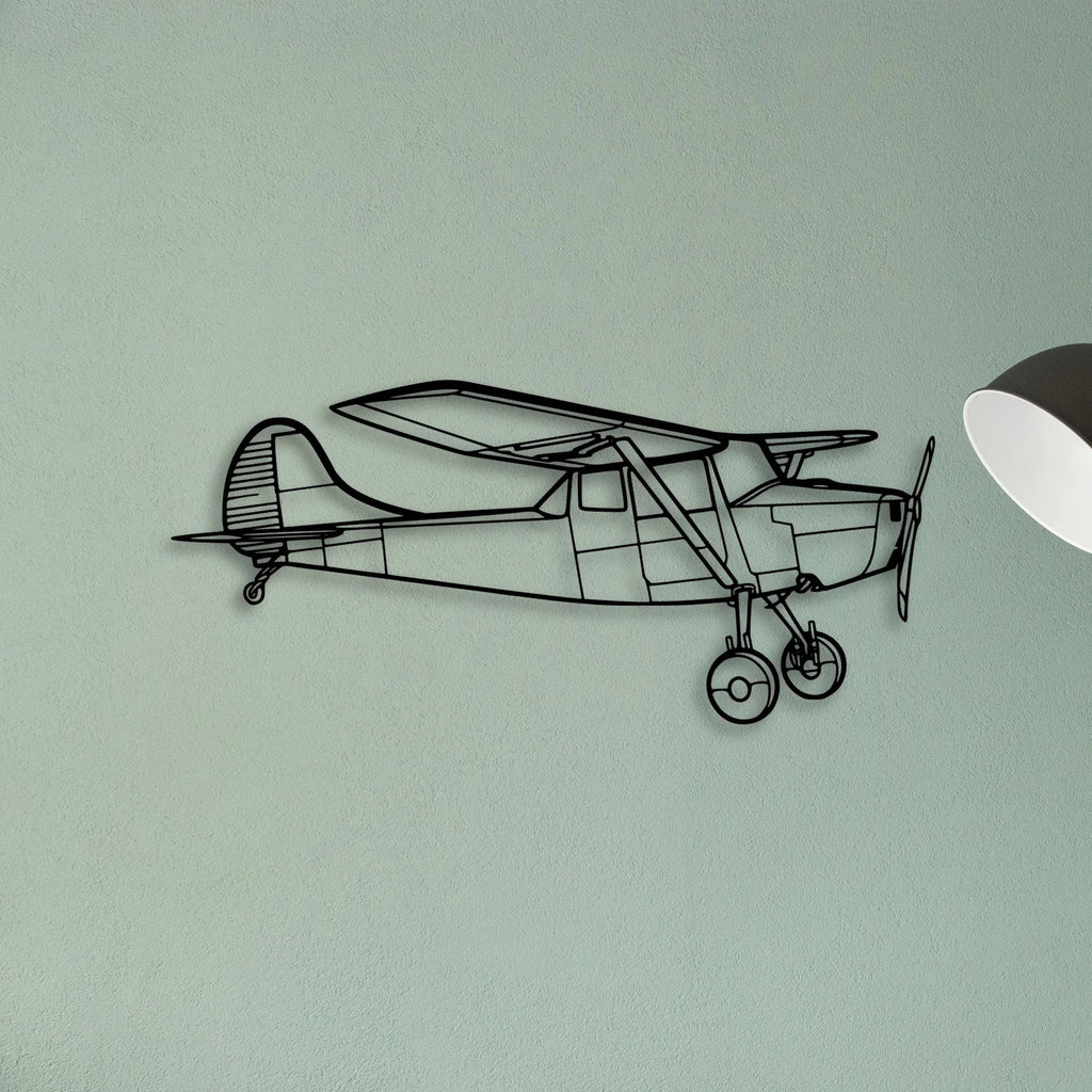 O 1 Bird Dog Classic Aircraft Silhouette Metal Wall Art - Tinvibe