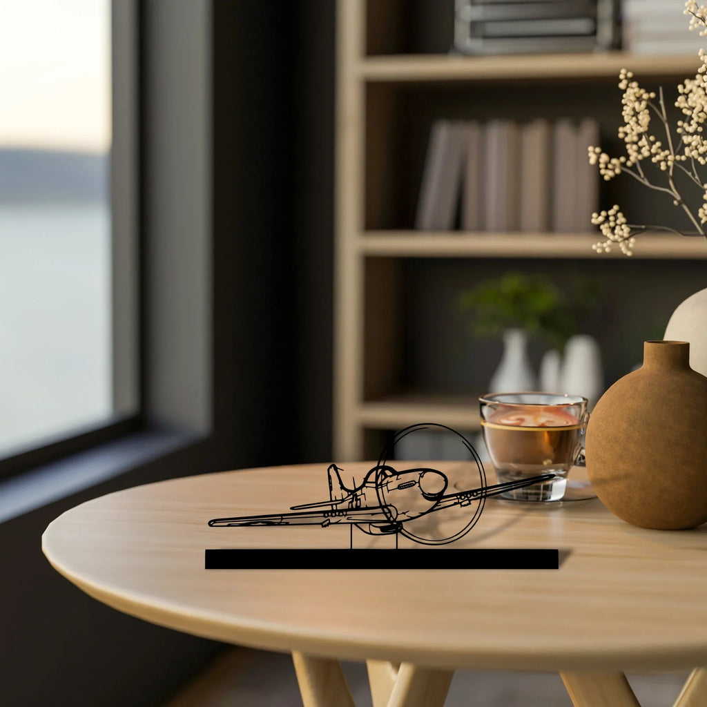 p-51-mustang-3 Silhouette Metal Art Stand - Tinvibe