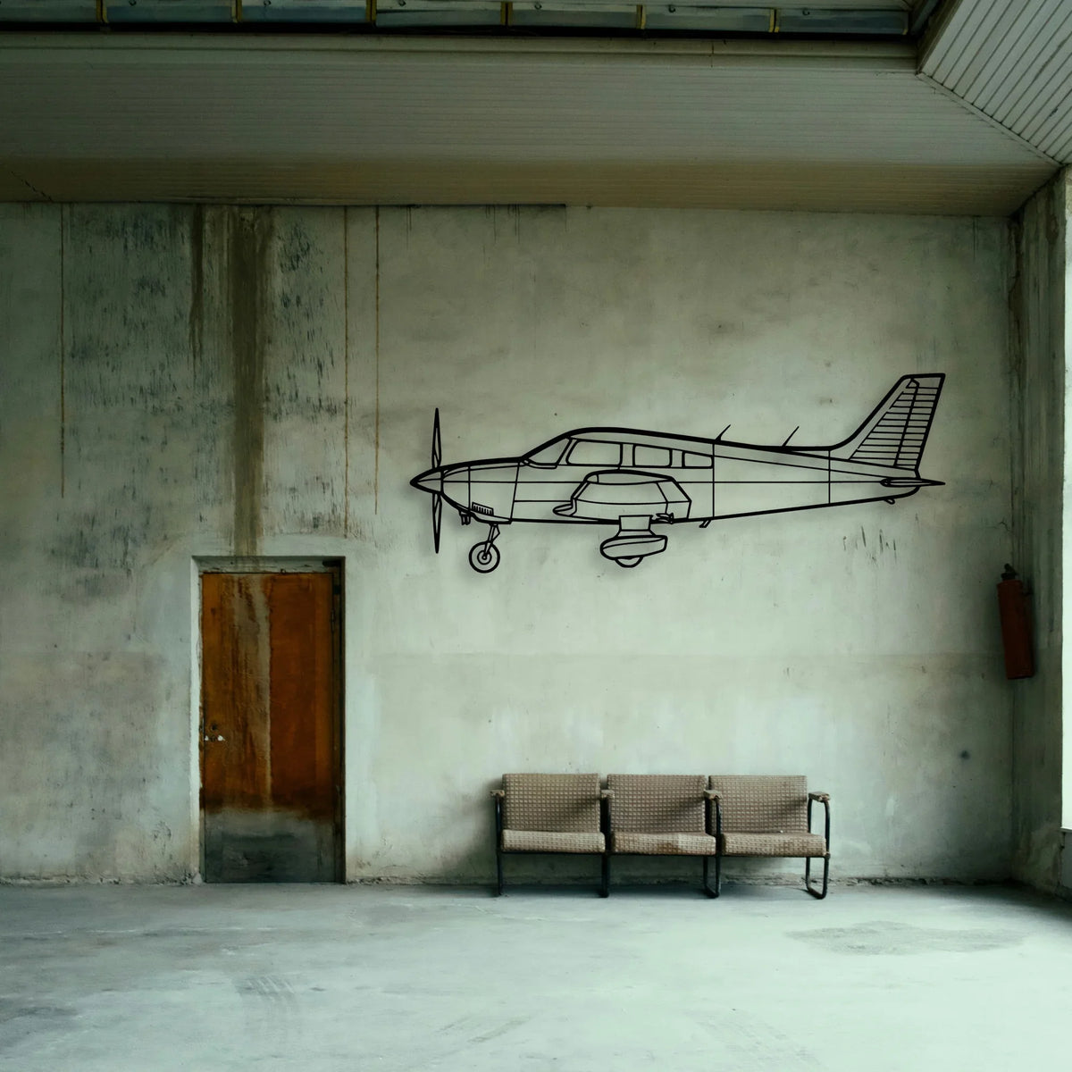 PA 28 181 Archer Classic Aircraft Silhouette Metal Wall Art - Tinvibe