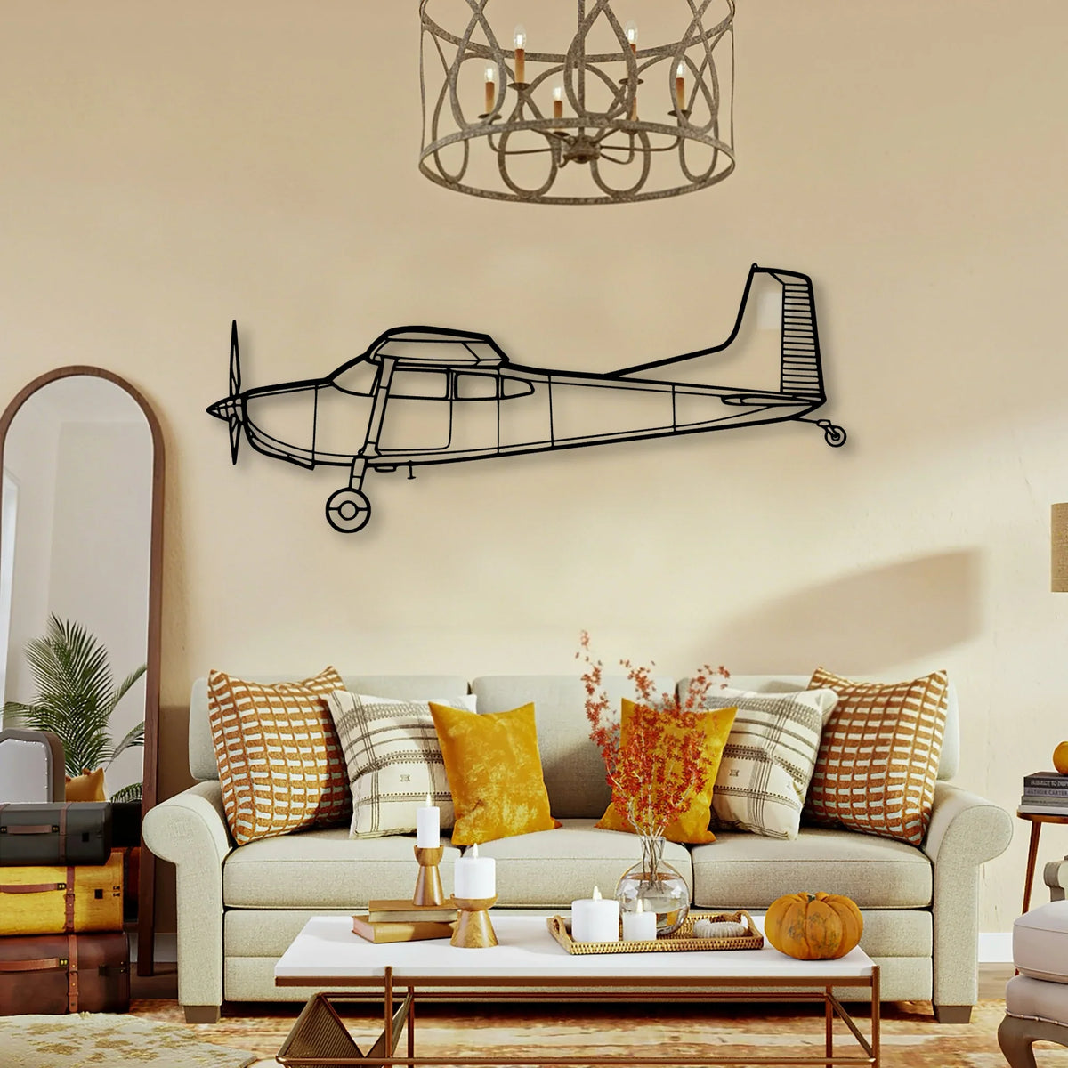 PA 28 Classic Aircraft Silhouette Metal Wall Art - Tinvibe