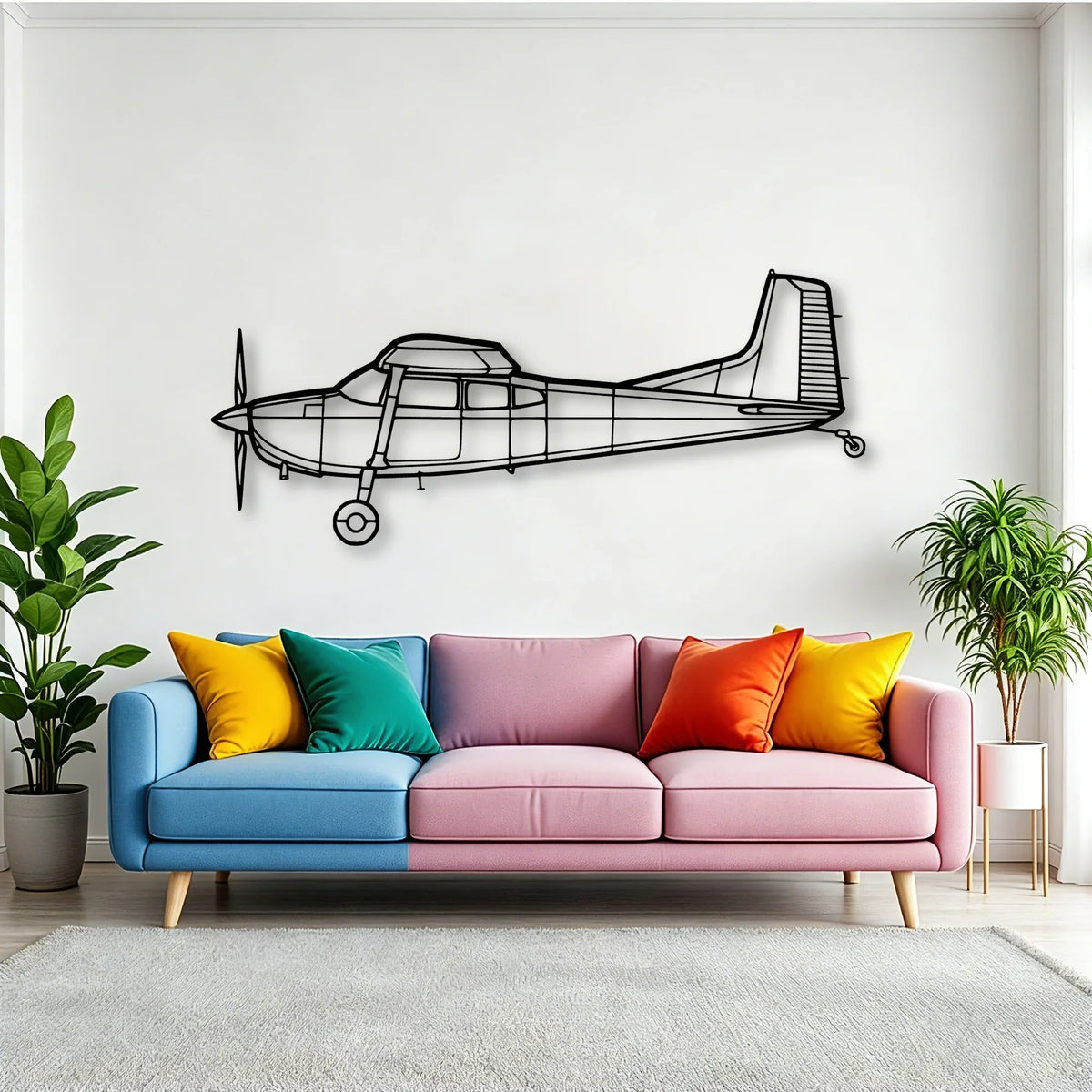 PA 30 Twin Comanche Classic Aircraft Silhouette Metal Wall Art - Tinvibe