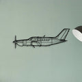 PA 46 350P Malibu Mirage 2 Classic Aircraft Silhouette Metal Wall Art - Tinvibe