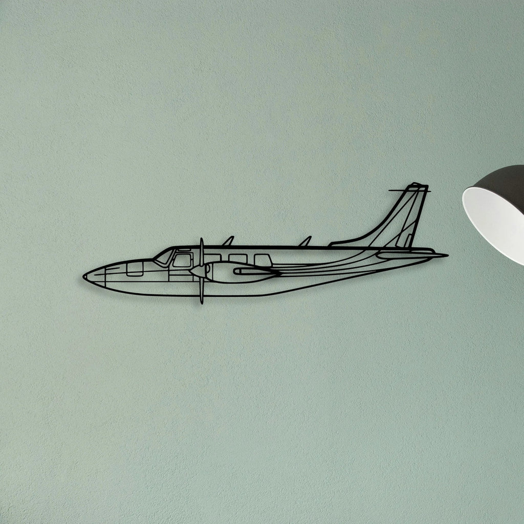 Piper Aerostar 600A Classic Aircraft Silhouette Metal Wall Art - Tinvibe