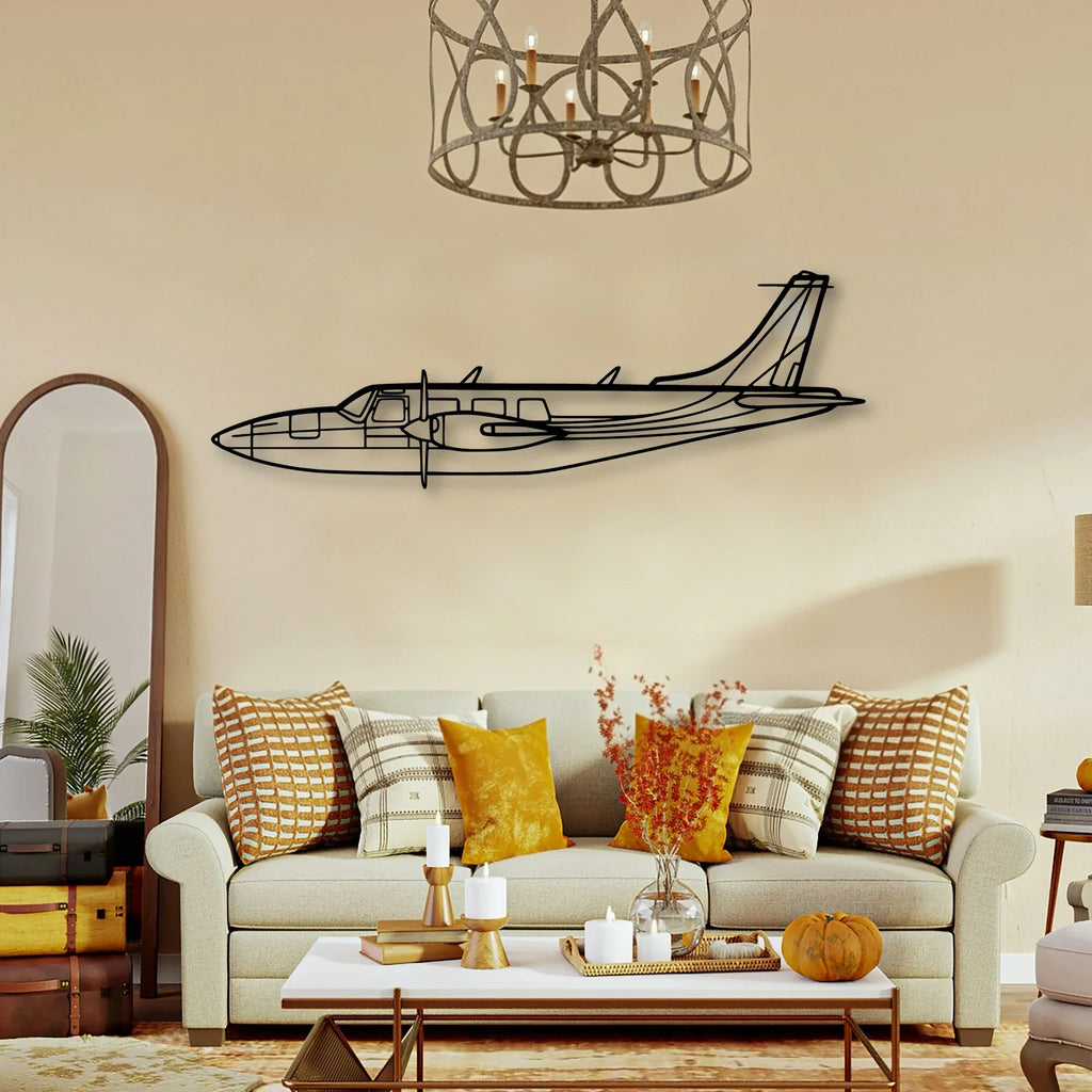 Piper Aerostar 600A Classic Aircraft Silhouette Metal Wall Art - Tinvibe
