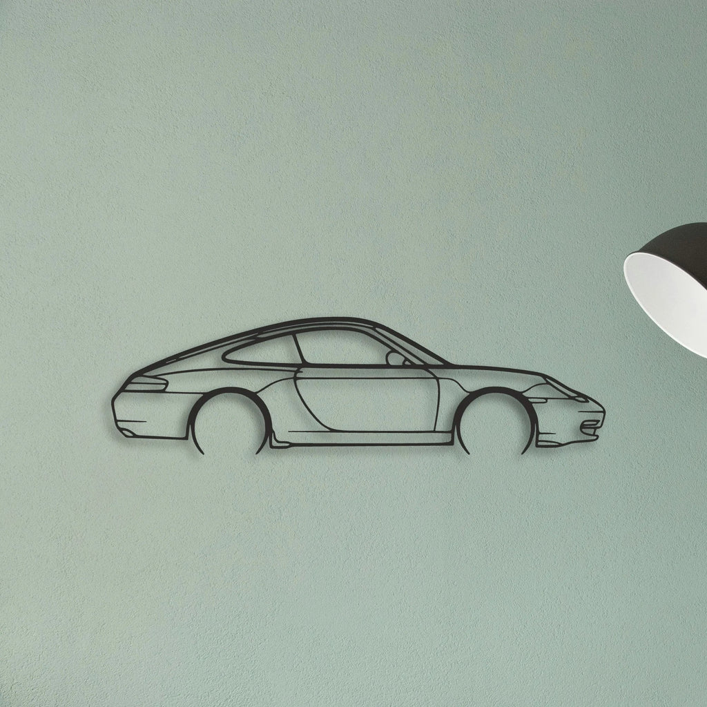 Porsche 911 Model 996 Classic Silhouette Metal Wall Art - Tinvibe