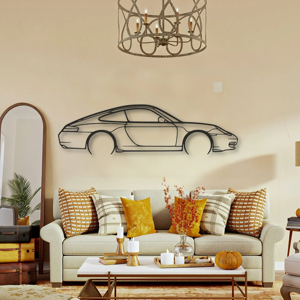Porsche 911 Model 996 Classic Silhouette Metal Wall Art - Tinvibe