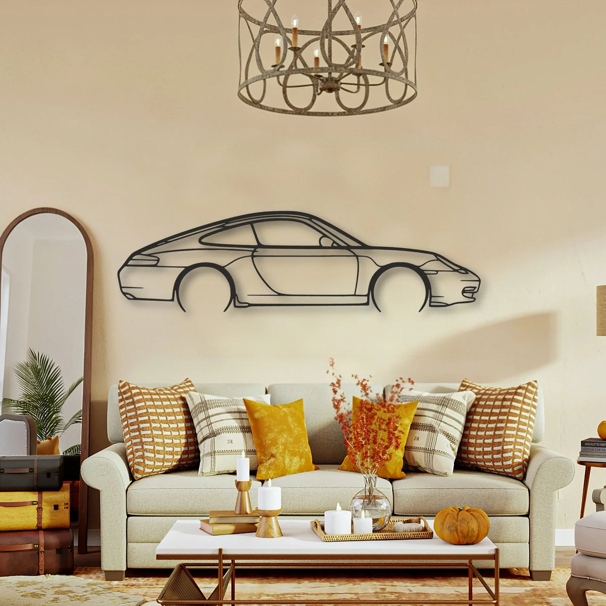 Porsche 911 Model 996 Classic Silhouette Metal Wall Art - Tinvibe