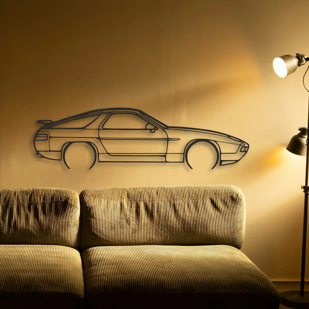 Porsche 928 GTS Classic Silhouette Metal Wall Art - Tinvibe
