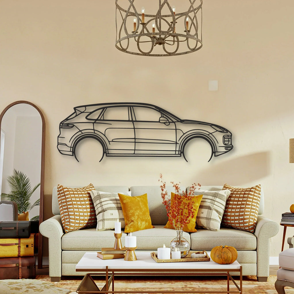 Porsche Cayenne Turbo Classic Silhouette Metal Wall Art - Tinvibe