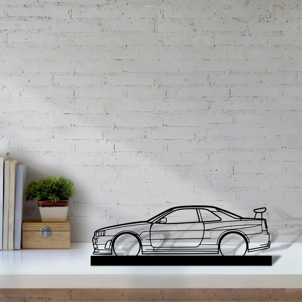 r34-gtr Silhouette Metal Art Stand - Tinvibe