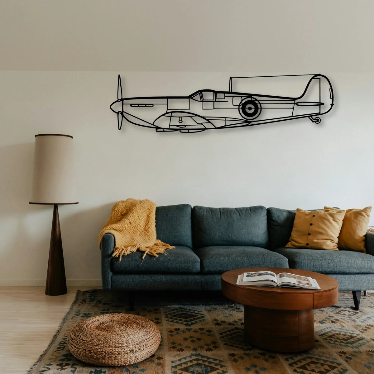 Spitfire Classic Aircraft Silhouette Metal Wall Art - Tinvibe