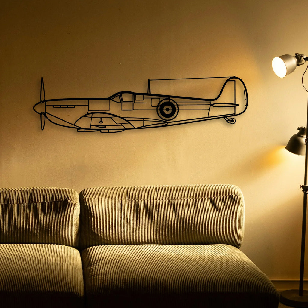 Spitfire Classic Aircraft Silhouette Metal Wall Art - Tinvibe