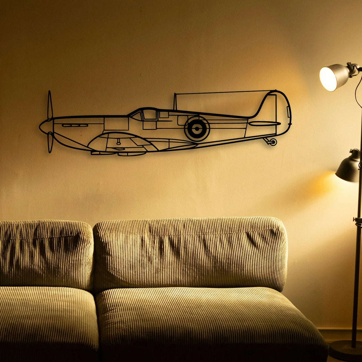 Spitfire Classic Aircraft Silhouette Metal Wall Art - Tinvibe